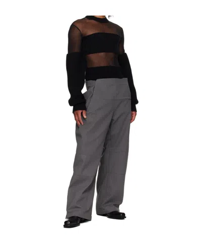 Jean Paul Gaultier Black Mesh Cut Out Details Top In Black