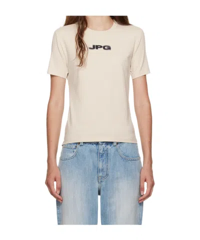 Jean Paul Gaultier Logo-print Crew-neck T-shirt In Nude