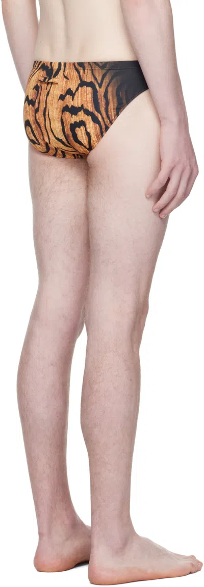 Jean Paul Gaultier Printed Swimming Briefs In Multi