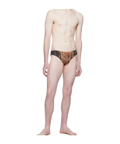 Jean Paul Gaultier Printed Swimming Briefs In Multi