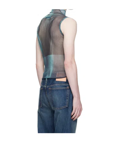 Jean Paul Gaultier Blue Printed Water Turtleneck In Blue