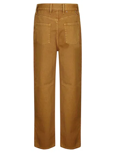 Golden Goose Journey Ws Pant Kim Long Leg Garment Dyed Embroid In Brown