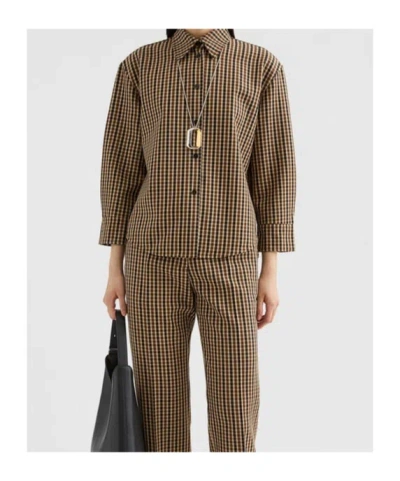 Jil Sander Wool Shirt In Brown