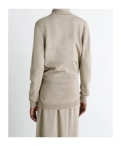 Lemaire Twisted Cardigan With Scarf In Neutral