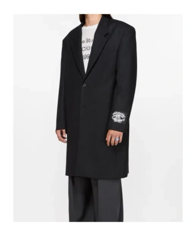 Acne Studios Single-breasted Wool Coat In Black