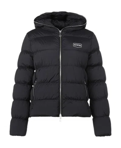 Duvetica Logo Hooded Cotton-padded Jacket In Black