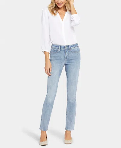 Nydj Petite Sheri Slim Pull On Jeans In Blue