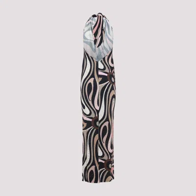 Pucci Marmo Print Halterneck Maxi Dress In Multi