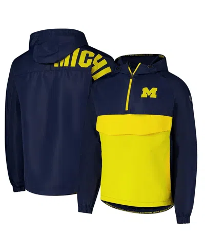 Colosseum Men's Navy Michigan Wolverines Reloaded Anorak Half-zip Jacket In Blue