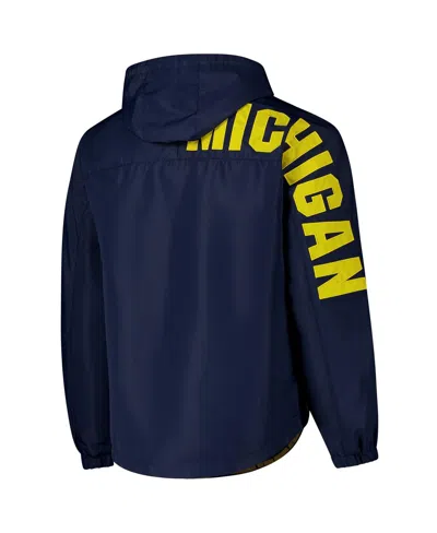 Colosseum Men's Navy Michigan Wolverines Reloaded Anorak Half-zip Jacket In Blue