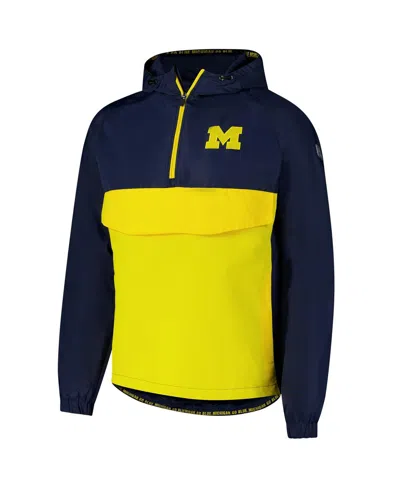 Colosseum Men's Navy Michigan Wolverines Reloaded Anorak Half-zip Jacket In Blue