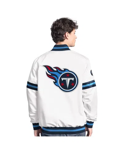 Starter Men's White Houston Texans Scout Full-snap Varsity Jacket In White