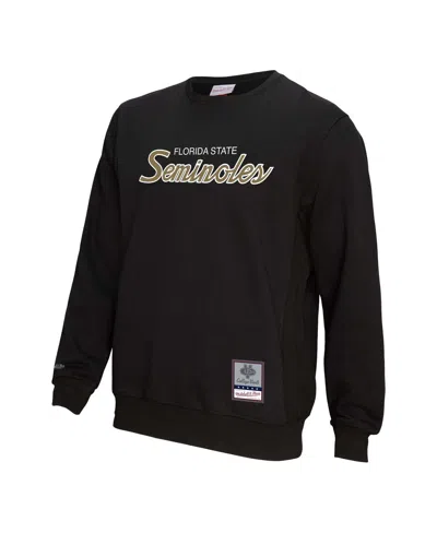 Mitchell & Ness Men's Black Florida State Seminoles Elite Script Pullover Sweatshirt In Black