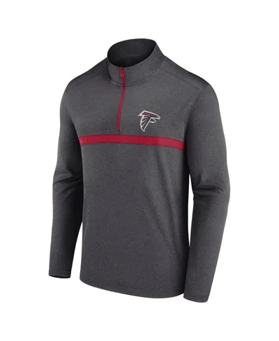 Fanatics Men'sâ Charcoal Atlanta Falcons Head-to-head Quarter-zip Pullover Hoodie In Gray