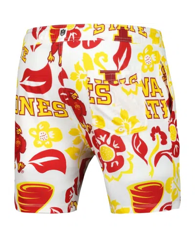 Wes & Willy Men's White Iowa State Cyclones Vault Tech Swimming Trunks In Multi