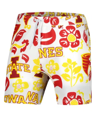 Wes & Willy Men's White Iowa State Cyclones Vault Tech Swimming Trunks In Multi