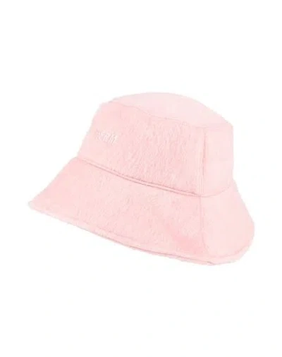 Msgm Woman Hat Pink Size S Wool, Polyamide