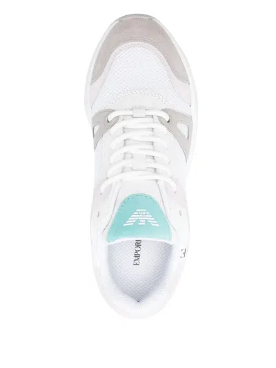 Emporio Armani Logo Sneakers In Neutral