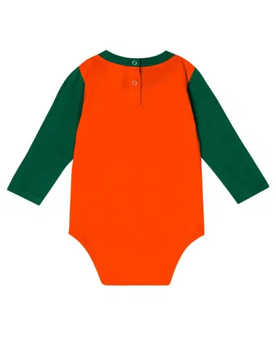 Outerstuff Baby Boys And Girls 2-piece Hunter Green Miami Hurricanes Double Up Long Sleeve Bodysuit And Pants S In Green