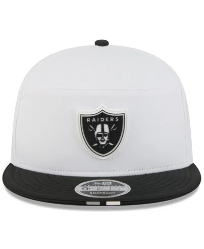 New Era Men's White/black Las Vegas Raiders 2025 Nfl Training Camp Split Panel 9fifty Snapback Hat