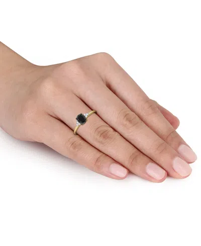 Macy's Black Diamond Oval Engagement Ring (1 Ct. T.w.) In 14k Gold