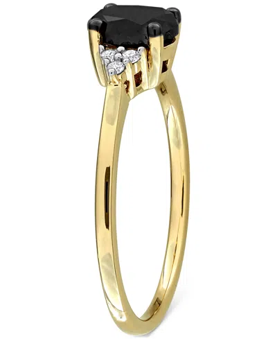 Macy's Black Diamond Oval Engagement Ring (1 Ct. T.w.) In 14k Gold