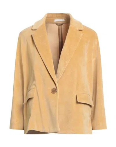 Circolo 1901 Woman Blazer Camel Size 10 Cotton, Polyester