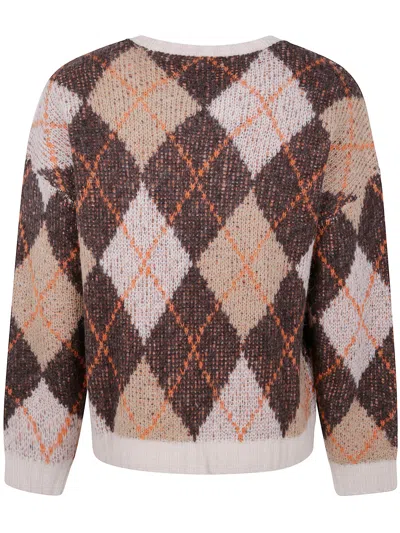 Emporio Armani Oversized Argyle Jacquard Knit Pullover