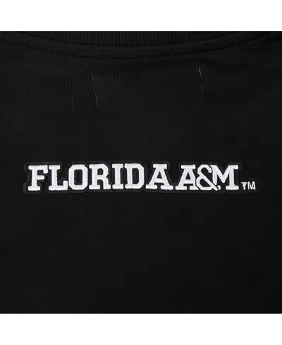 Pro Standard Women's Black Florida A&m Rattlers Cropped Pullover Sweatshirt In Black