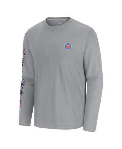 Tommy Bahama Men's Gray Los Angeles Dodgers Tropic Curveball Lux Long Sleeve T-shirt