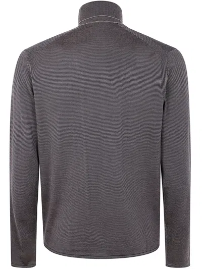 Emporio Armani Turtleneck Wool Sweater In Gray