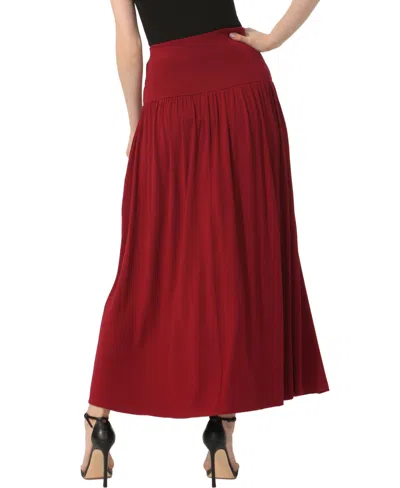 Kimi & Kai Tiered Maxi Skirt In Burgundy