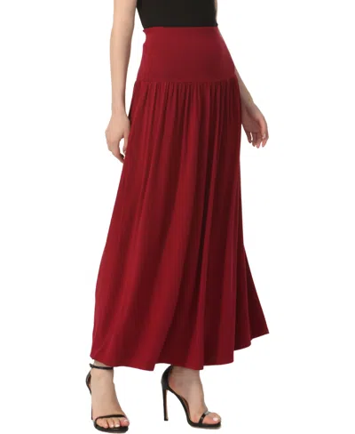 Kimi & Kai Tiered Maxi Skirt In Burgundy