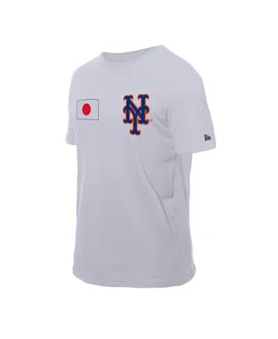 New Era Men's White New York Mets Japanese Flag T-shirt In White