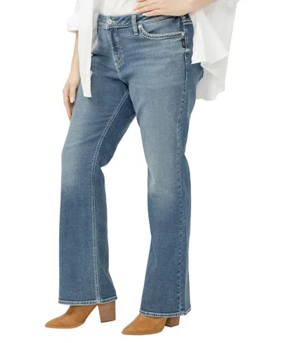 Silver Jeans Co. Plus Size Suki Mid Rise Curvy Fit Slim Bootcut Jeans