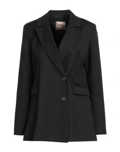 Même Road Woman Blazer Black Size 8 Polyester, Viscose, Elastane