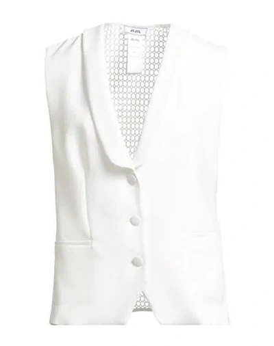 Jijil Woman Tailored Vest White Size 8 Polyester, Elastane In White