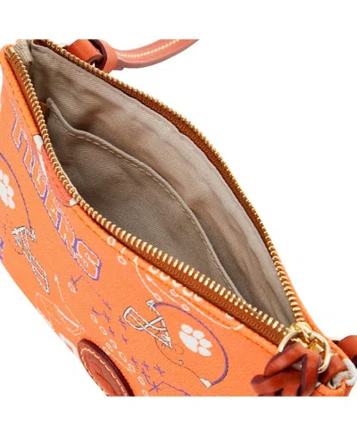Dooney & Bourke Clemson Tigers Top Zip Crossbody Purse In Orange