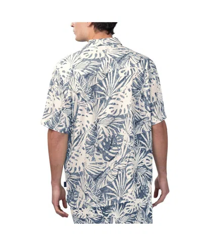 Margaritaville Men's Navy Boston Red Sox Monstera Print Party Button-up Shirt In Blue