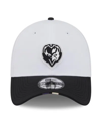 New Era Men's White/black Baltimore Ravens 2025 Nfl Training Camp 39thirty Flex Hat