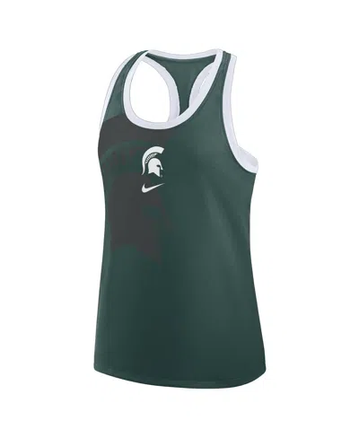 Nike Women'sâ Green Michigan State Spartans Primetime Racerback Tri-blend Tank Top In Green