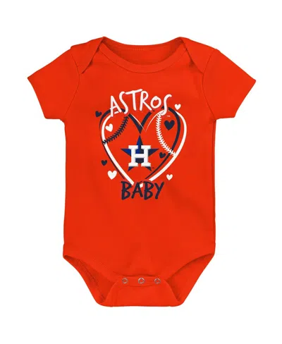Outerstuff Baby Boys And Girls 3-piece Houston Astros Slide Home Bodysuit Set In Pink