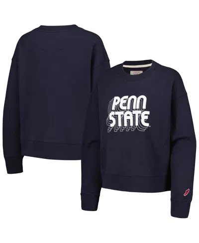 League Collegiate Wear Women's Navy Penn State Nittany Lions Boxy Pullover Sweatshirt