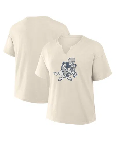 Fanatics Women's Cream Dallas Cowboys Trick Play Slub Boxy T-shirt