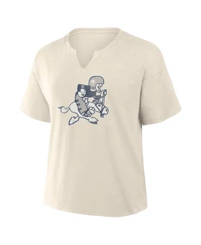 Fanatics Women's Cream Dallas Cowboys Trick Play Slub Boxy T-shirt