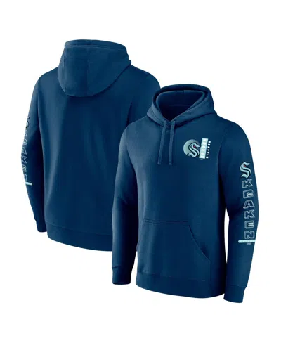 Fanatics Men's Deep Sea Blue Seattle Kraken Revolution Pullover Hoodie In Blue