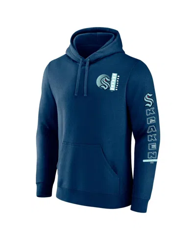 Fanatics Men's Deep Sea Blue Seattle Kraken Revolution Pullover Hoodie In Blue