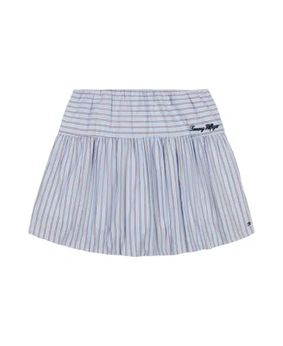 Tommy Hilfiger Big Girls Yarn Dye Stripe Bubble Skirt In Blue