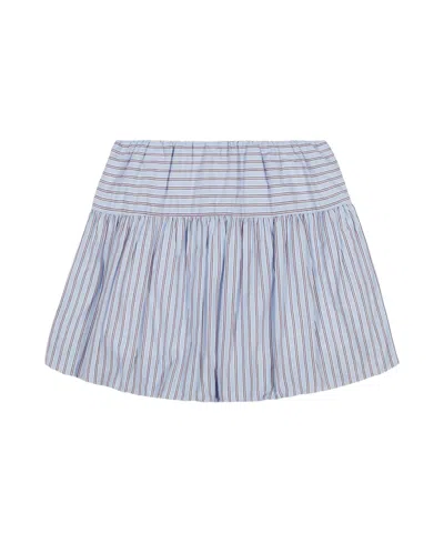 Tommy Hilfiger Big Girls Yarn Dye Stripe Bubble Skirt In Blue