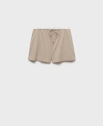 Mango Women's Elasticated Detail Striped Pajama Shorts